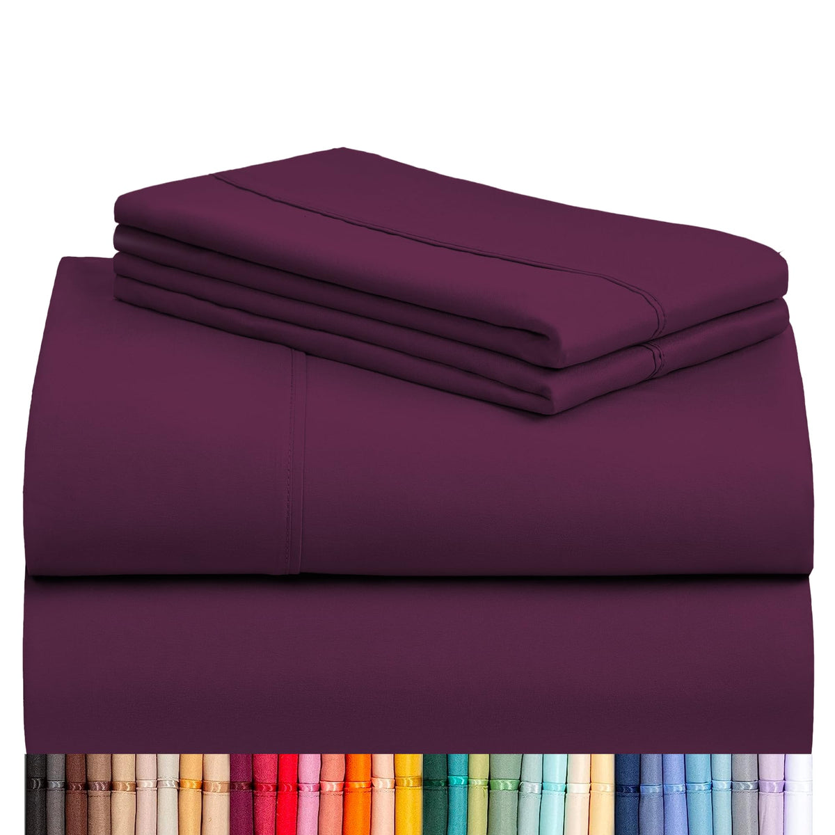 LuxClub 4pc queen fitted sheet with deep pockets for a secure fit.