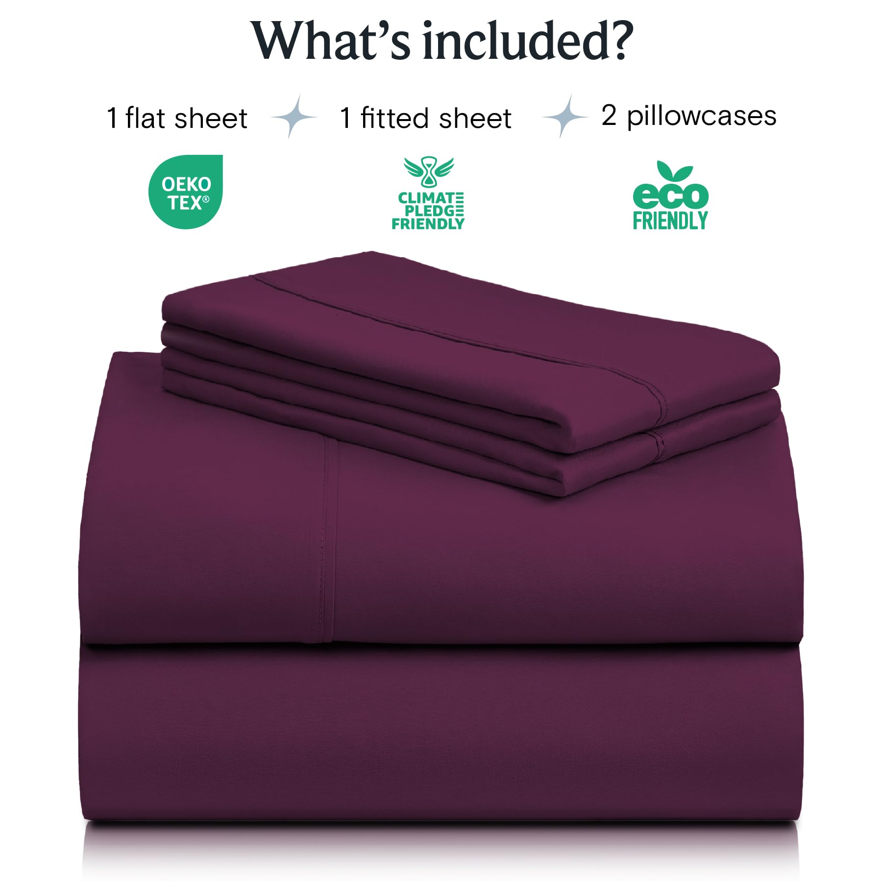 LuxClub 4pc queen flat sheet draped for breathable night comfort.