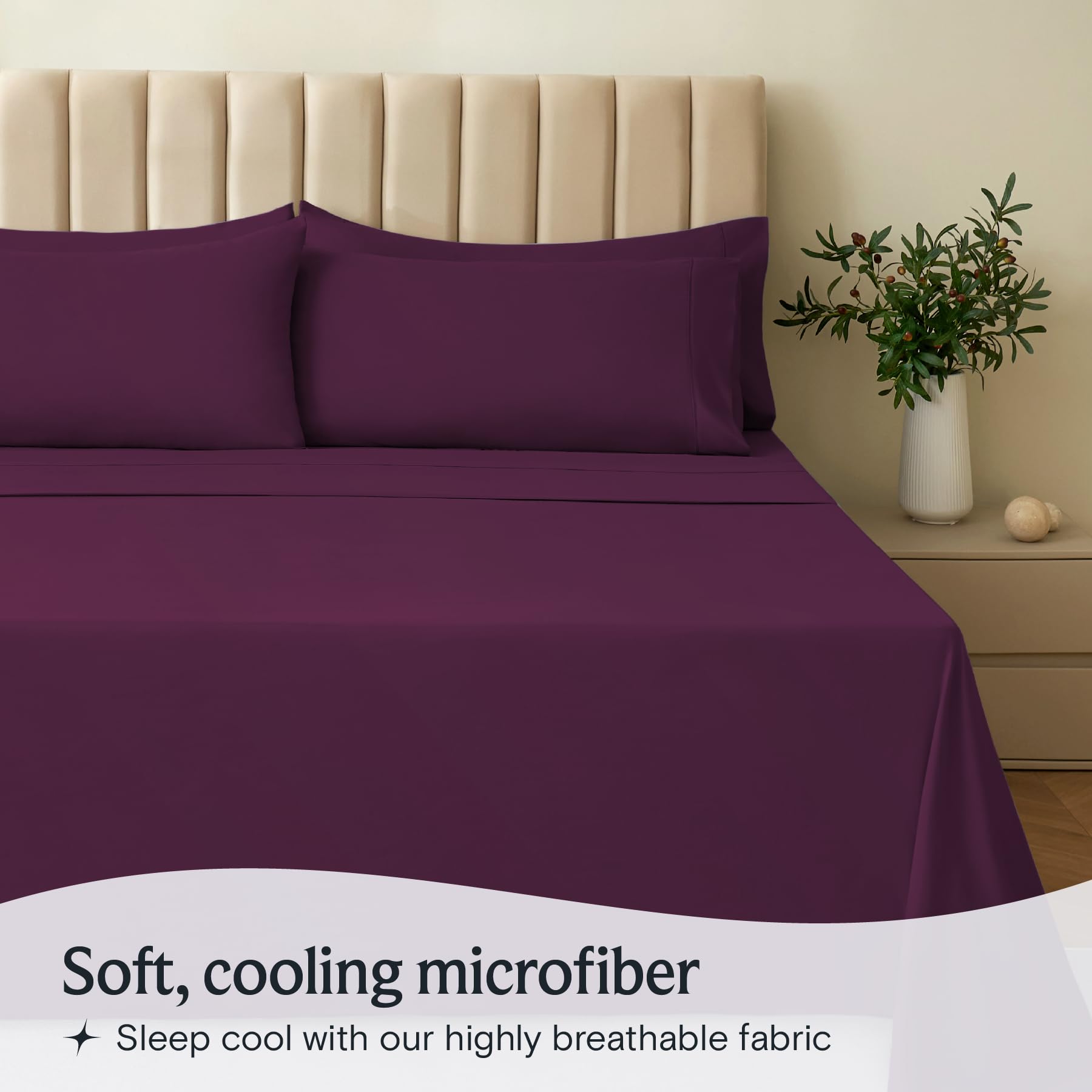 LuxClub pillowcase left with soft microfiber for easy care.