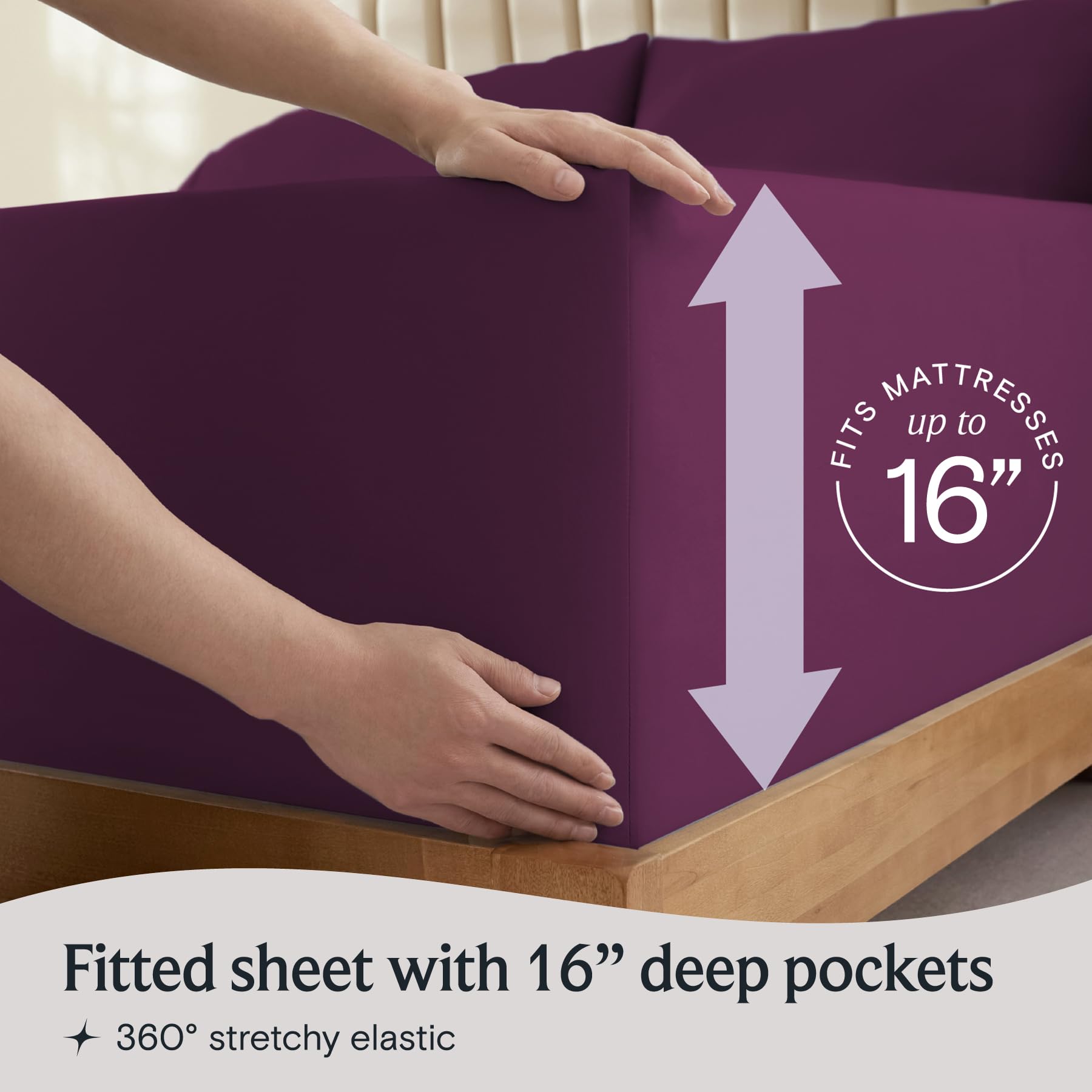 LuxClub wrinkle-free fabric helps keep a tidy bed each morning.