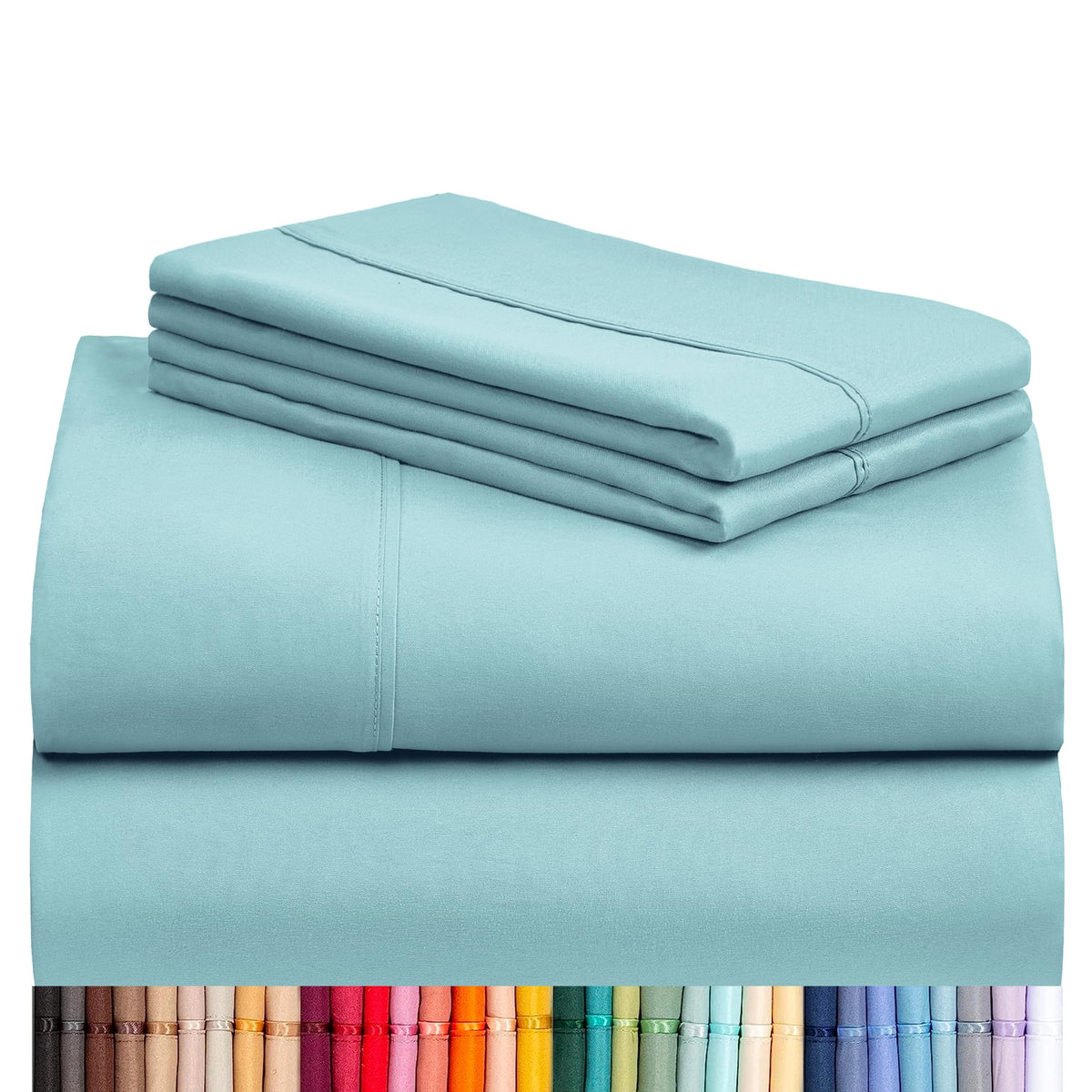 LuxClub 4pc queen fitted sheet with 18-inch pocket fits deep mattresses