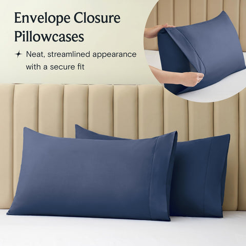 LuxClub 4pc queen sheets highlighting breathable microfiber for cool nights