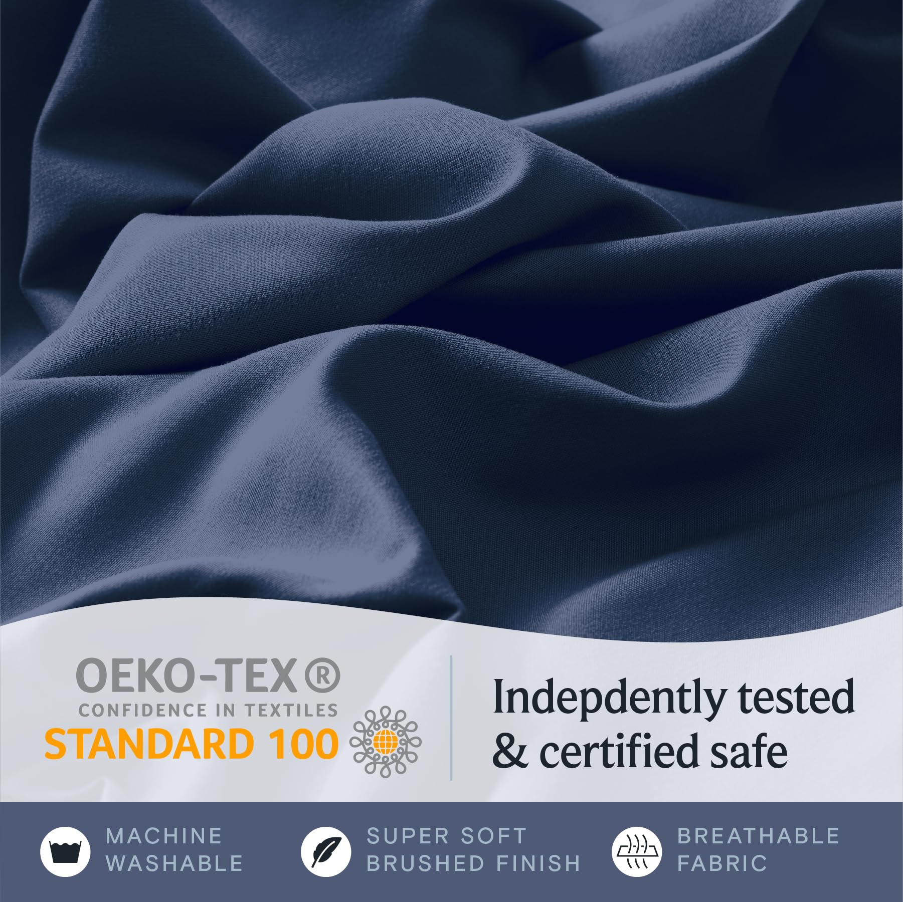 LuxClub 4pc queen sheets wrinkle-free finish for a tidy bed