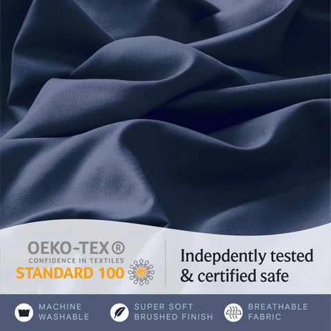 LuxClub 4pc queen sheets wrinkle-free finish for a tidy bed