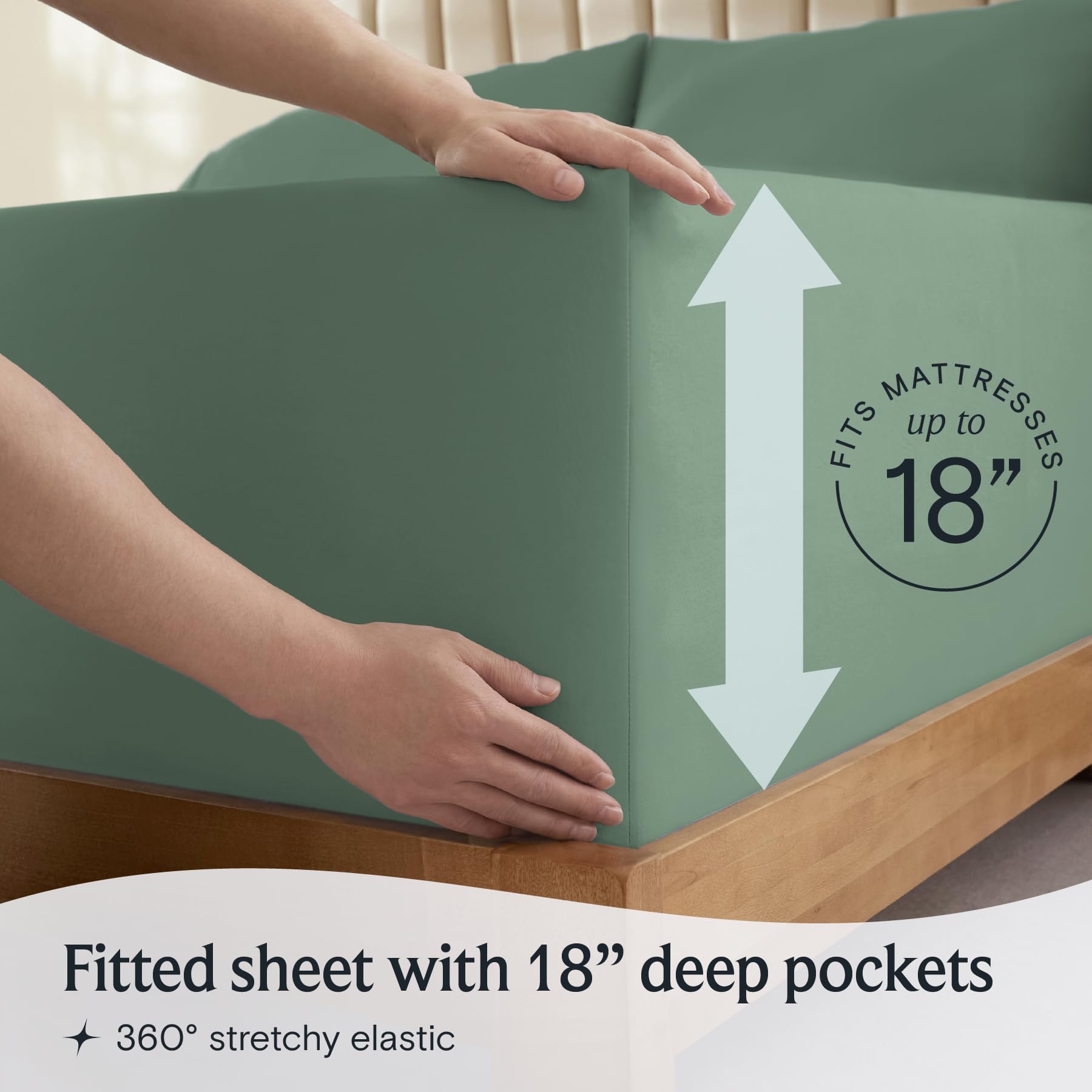 LuxClub 18 inch deep pocket sheets securely fit memory foam toppers and thick mattresses.