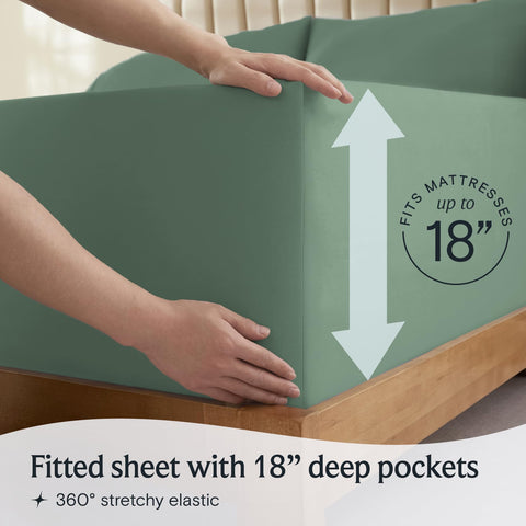 LuxClub 18 inch deep pocket sheets securely fit memory foam toppers and thick mattresses.