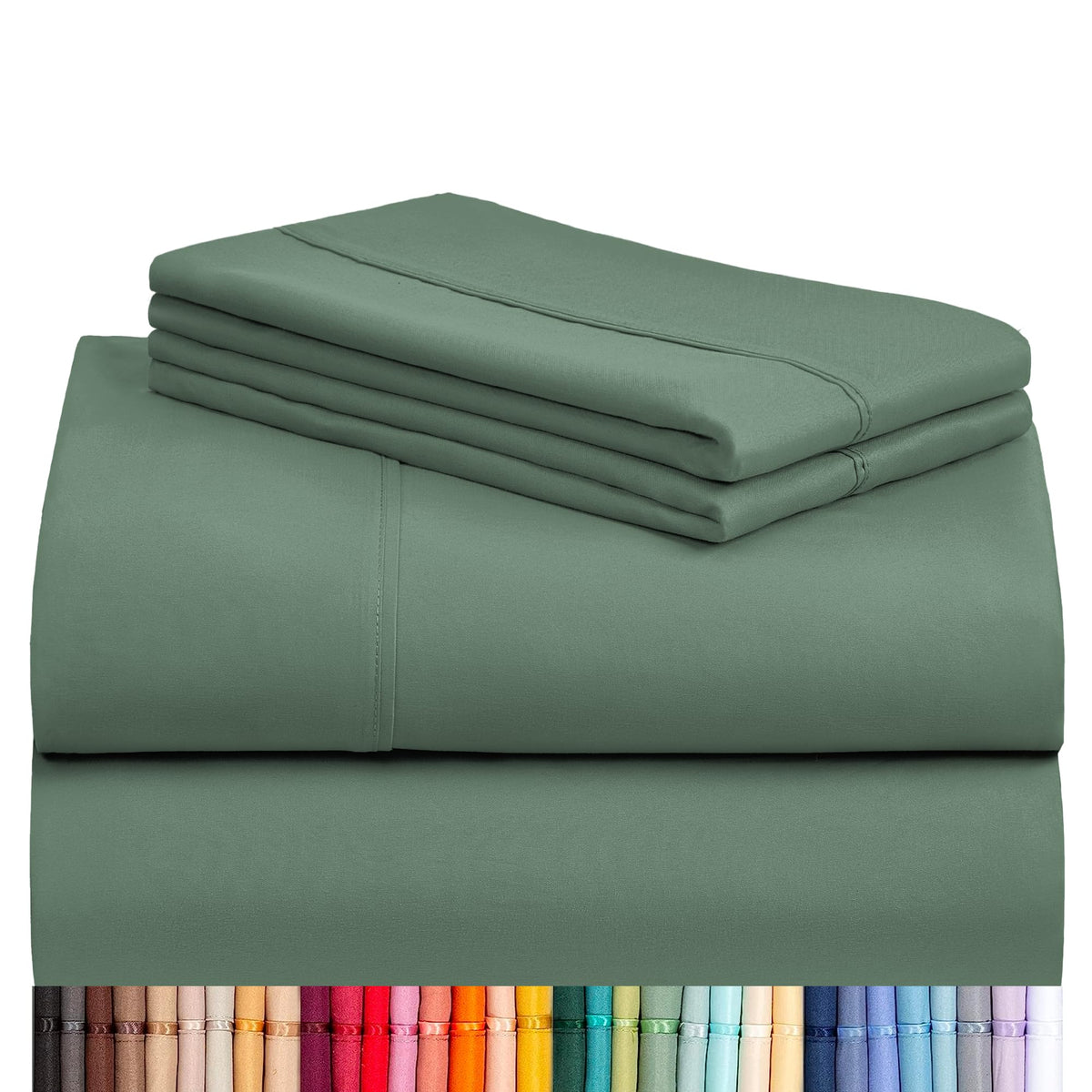 LuxClub 4pc queen sheets fitted sheet with 18 inch deep pocket for thick mattresses.