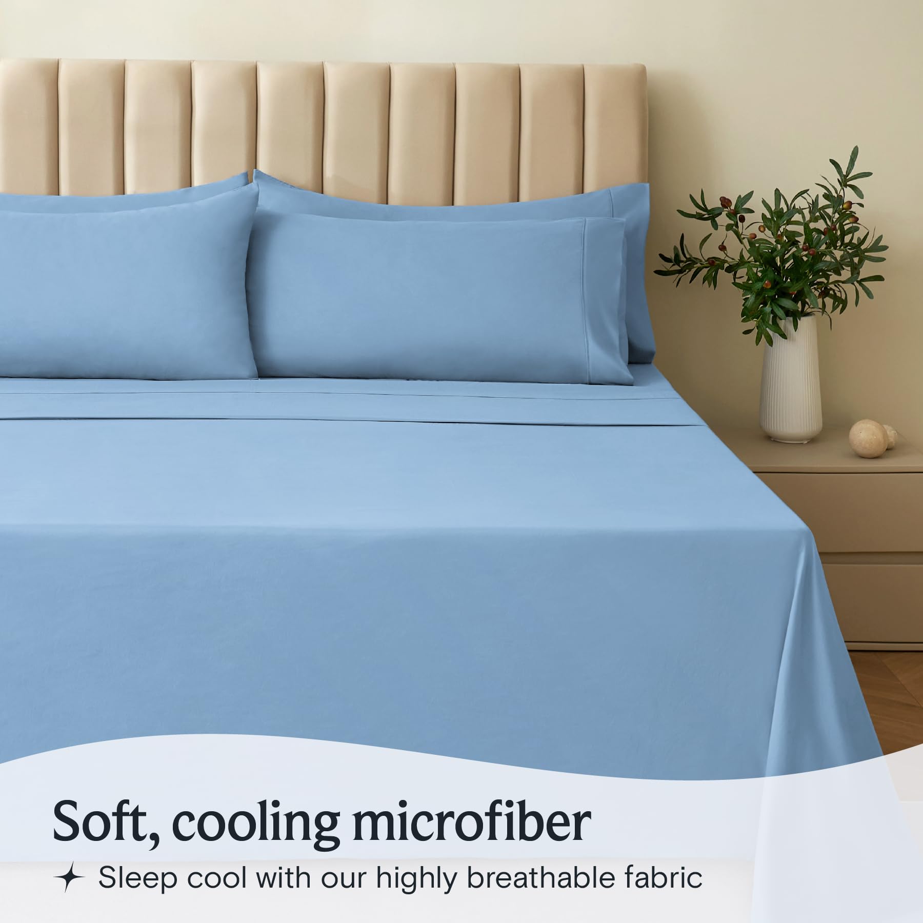 LuxClub deep-pocket 18-inch fit demonstrates secure coverage on thick mattresses.
