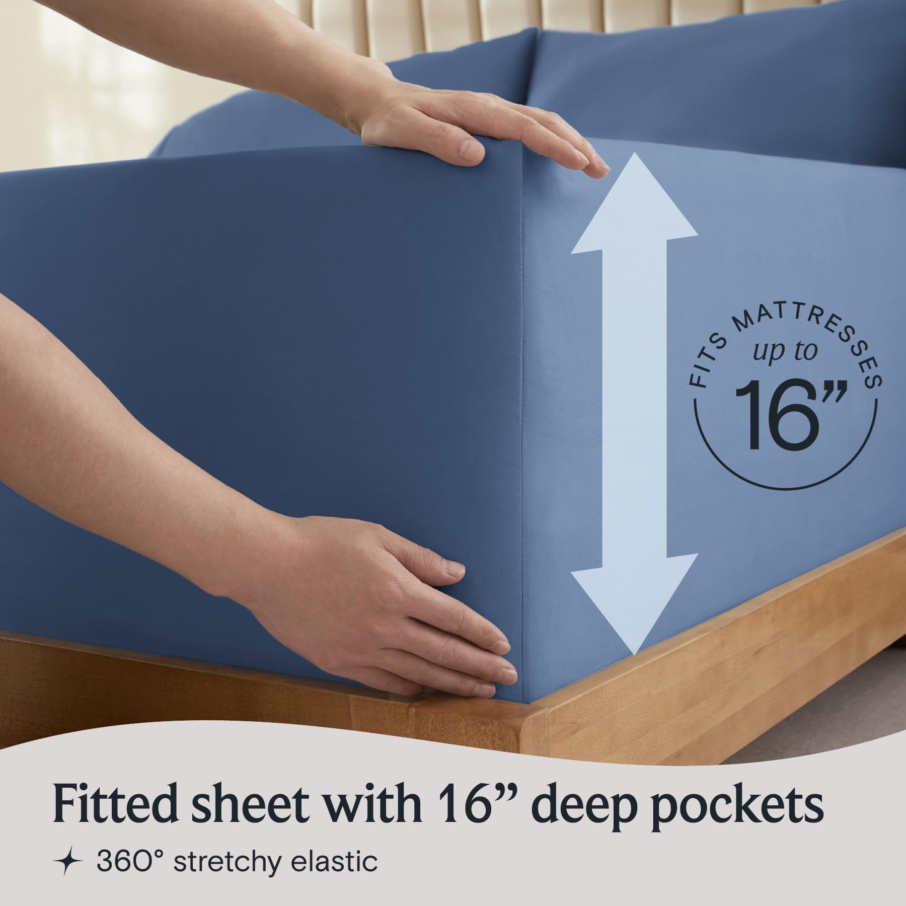 LuxClub fitted-sheet-elastic-all-around demonstrates durable, stretchable fit for memory foam toppers.