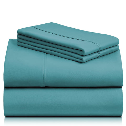 LuxClub 4pc queen sheets in teal refresh bedroom ambiance