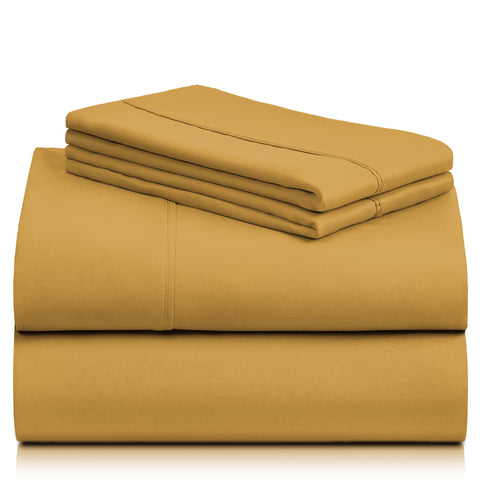 LuxClub Medallion Gold queen bedding finish adds luxurious bedroom appeal