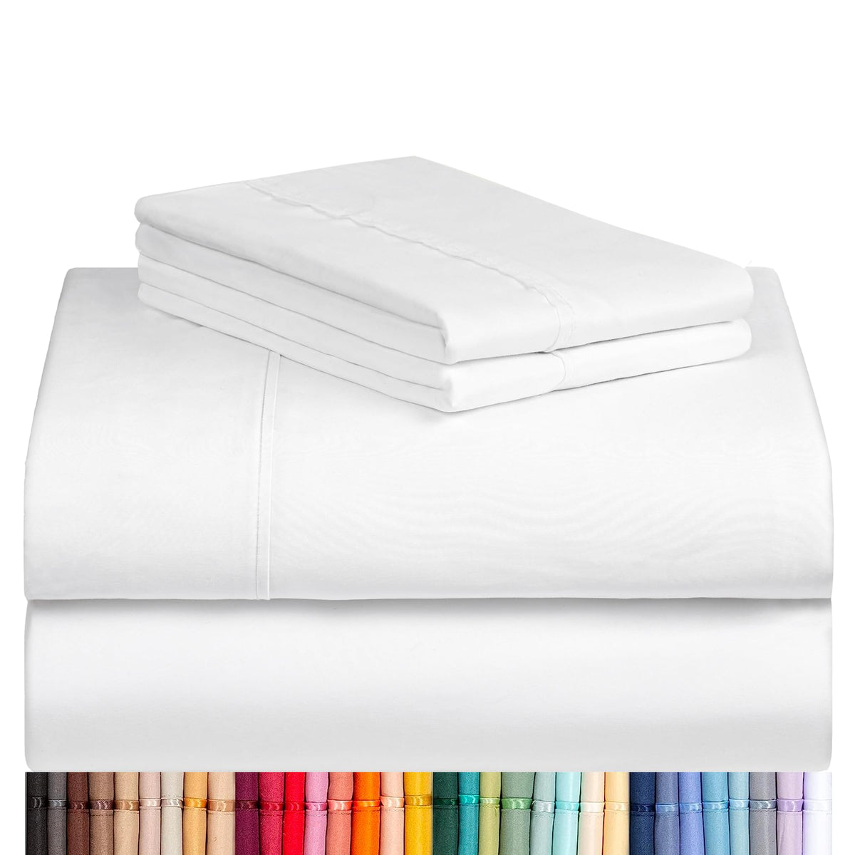 LuxClub queen sheet set fitted sheet with deep pockets for a secure fit.