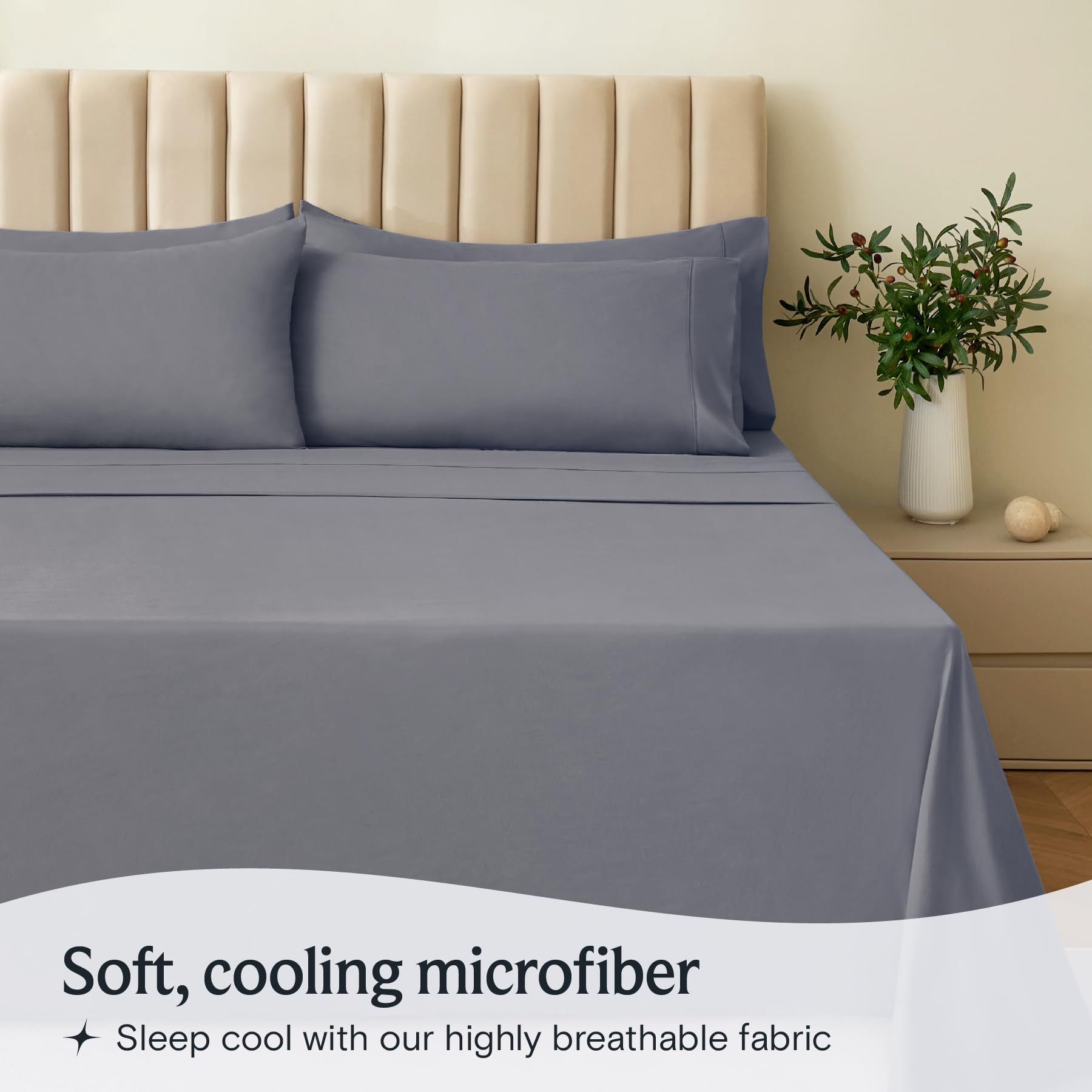 LuxClub silk-soft queen sheets deliver breathable comfort all night