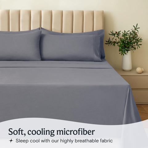 LuxClub silk-soft queen sheets deliver breathable comfort all night