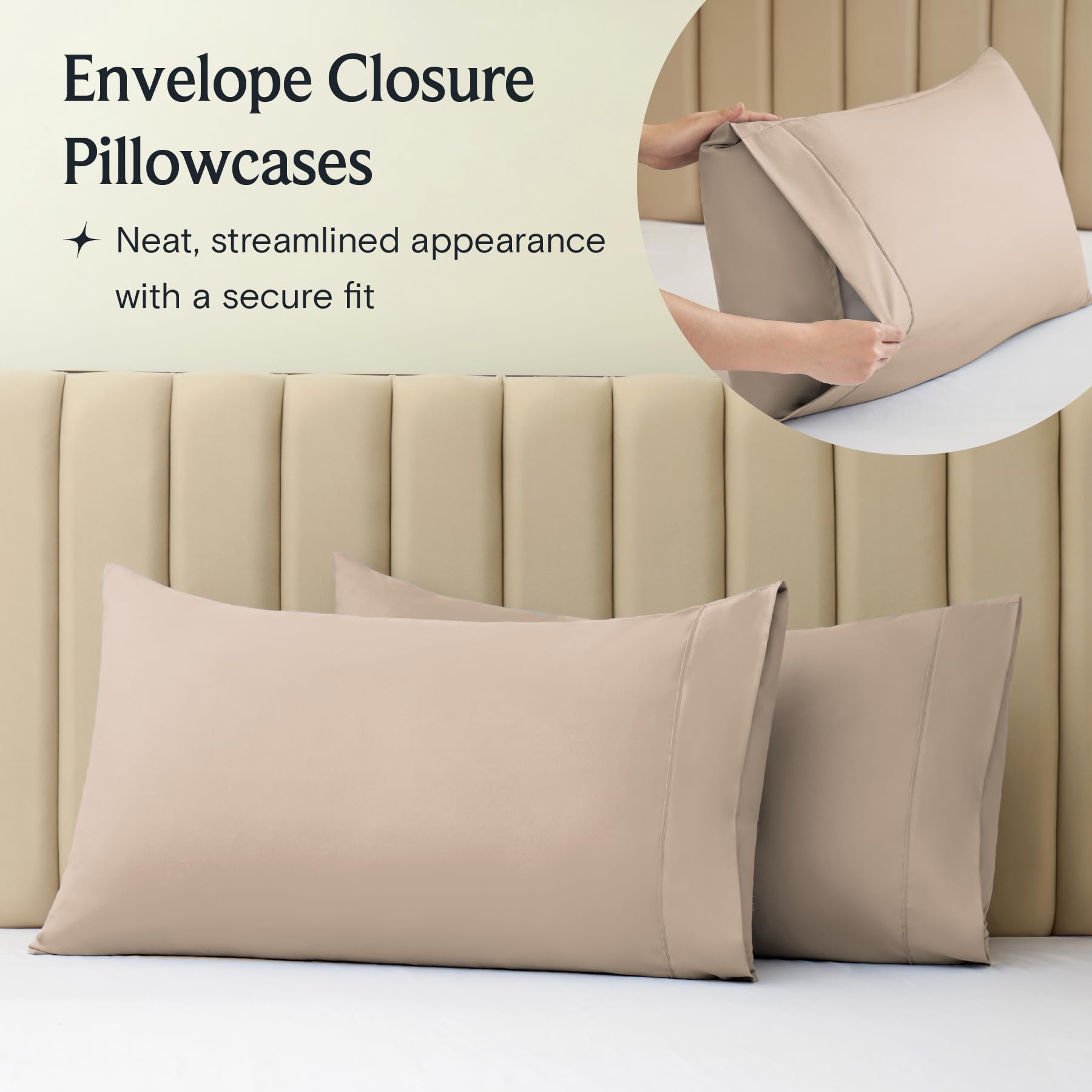 LuxClub pillowcase close-up highlighting smooth, silky finish