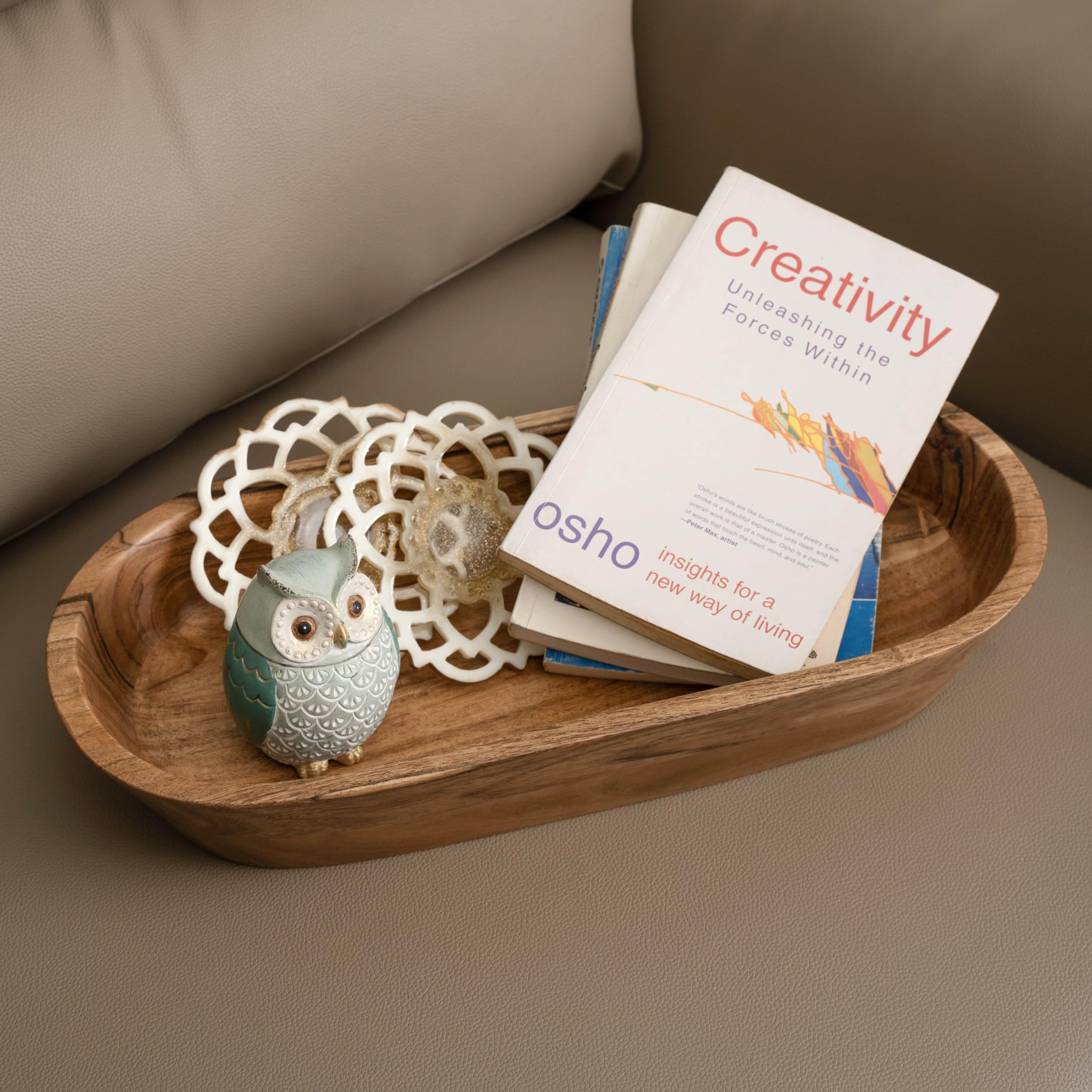 Luxe Designs cosmetics storage bowl keeps small items within reach.