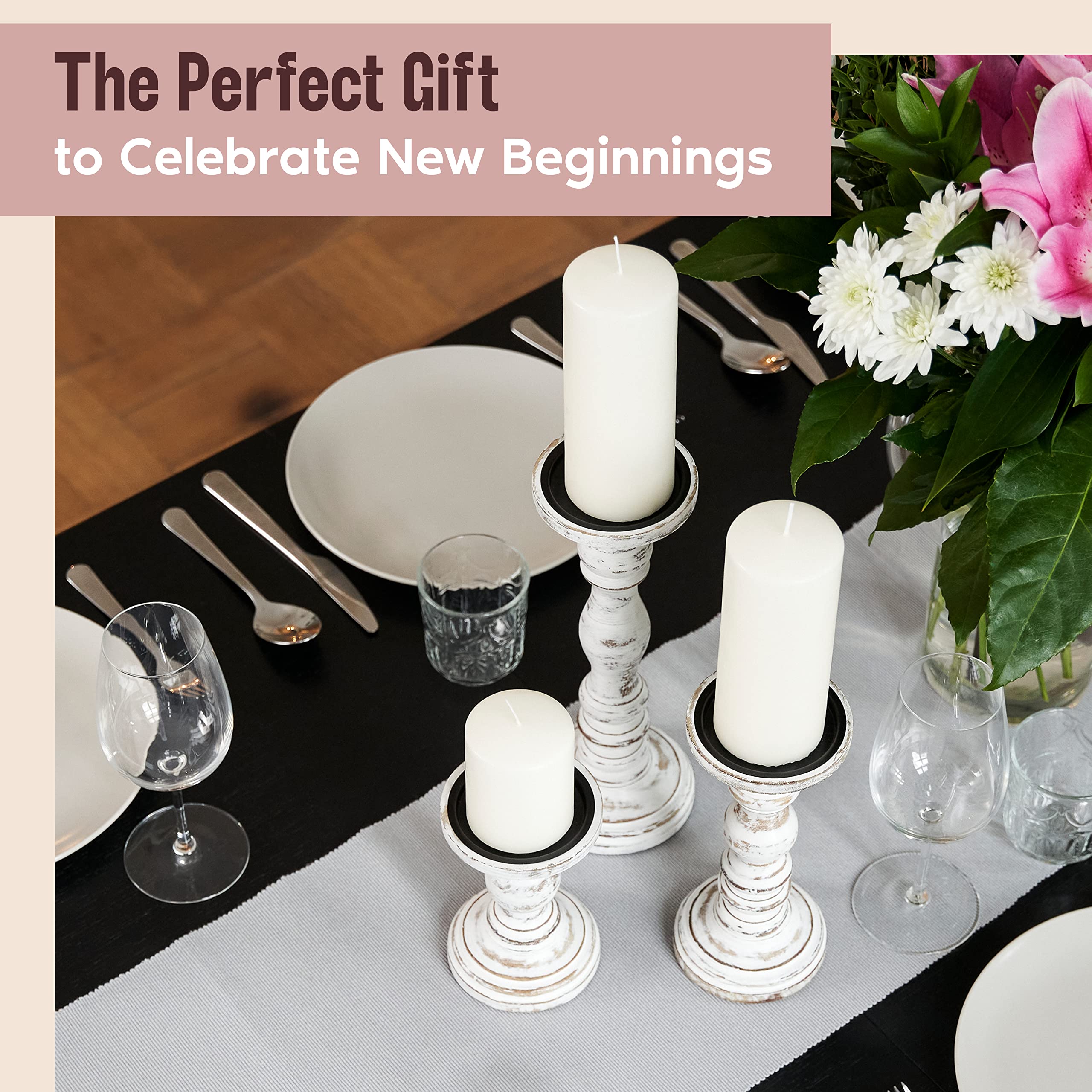 Luxe Designs farmhouse-style candle stands gift-worthy home decor