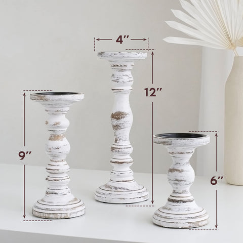 Luxe Designs artisan-made candle stands highlight sustainable mango wood in a cozy room
