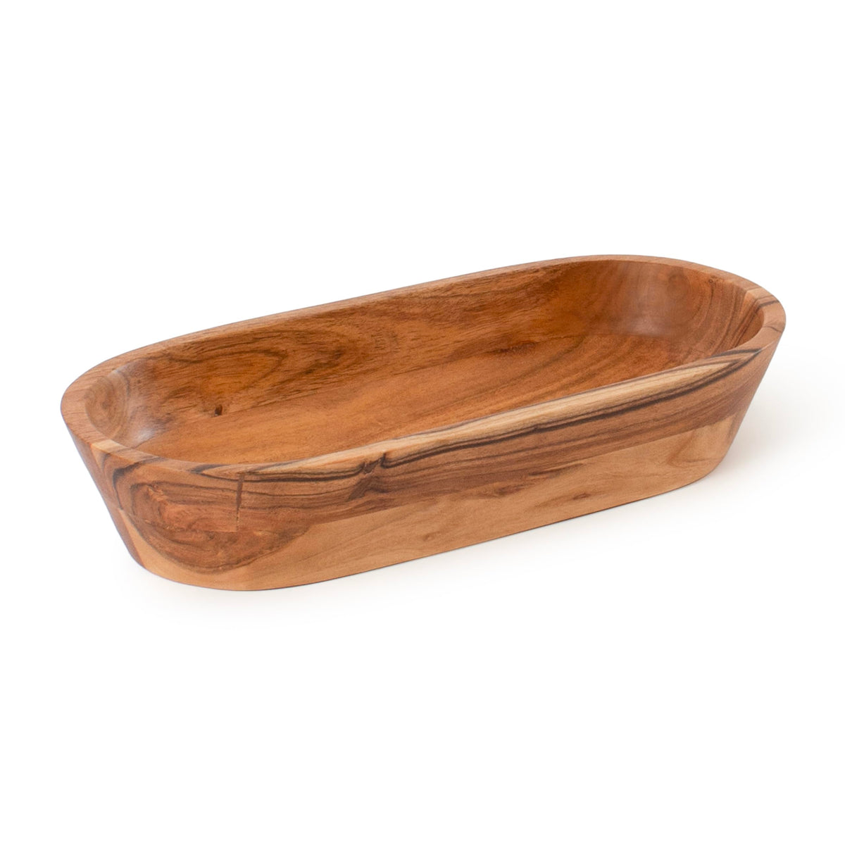 Luxe Designs wooden dough bowl centerpiece adds natural warmth to tables.