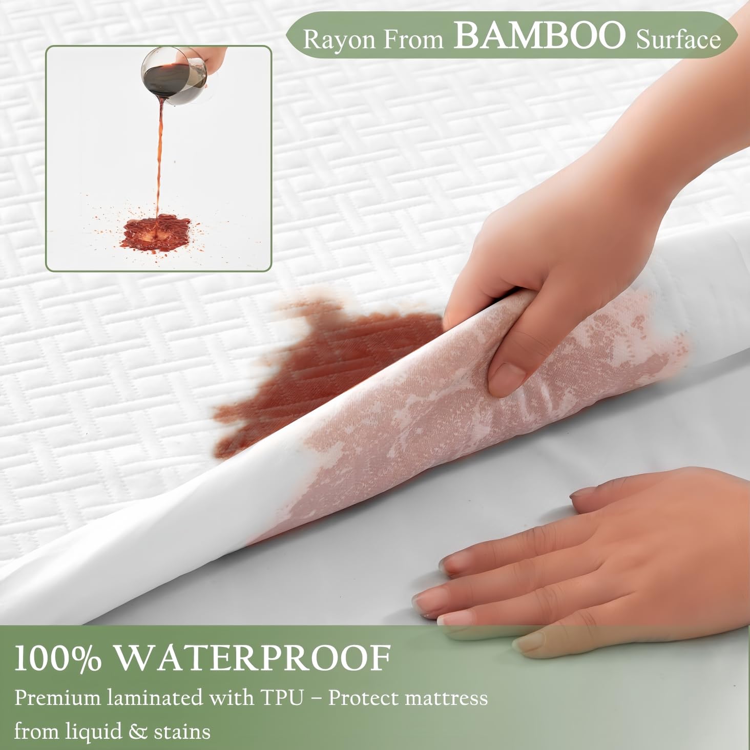 Luxe Linen bamboo viscose breathable cover keeps you cool all night.