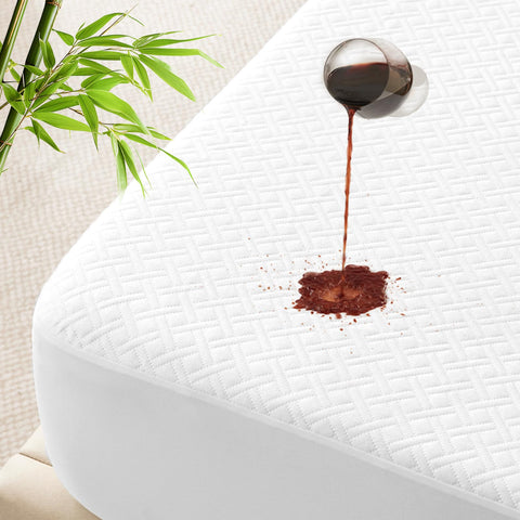 Luxe Linen waterproof queen protector for reliable spill protection.