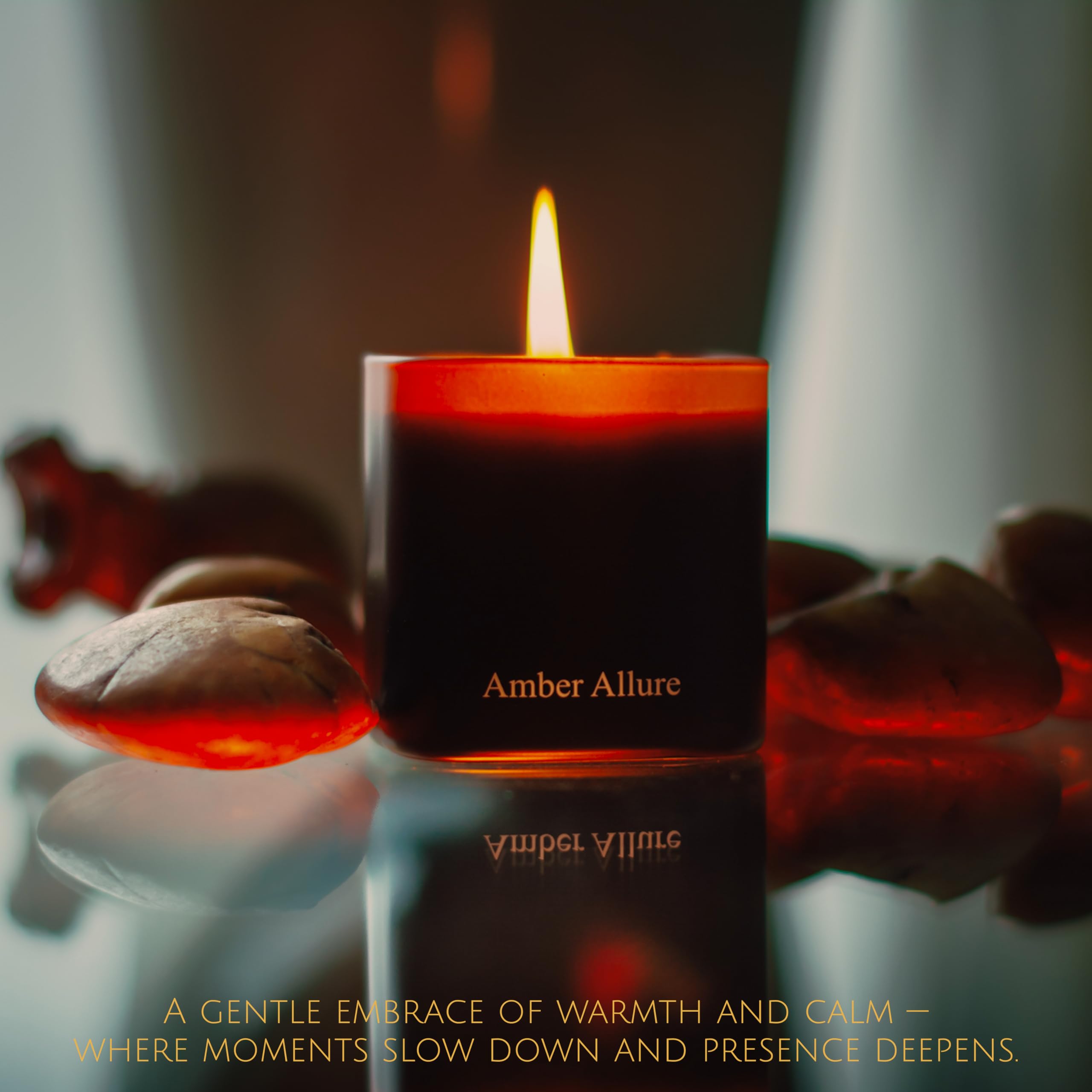LUXEHO candle trio display balances scents for spa-like relaxation
