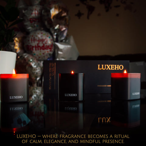 LUXEHO decorative candle jar set for stylish shelving and gifting