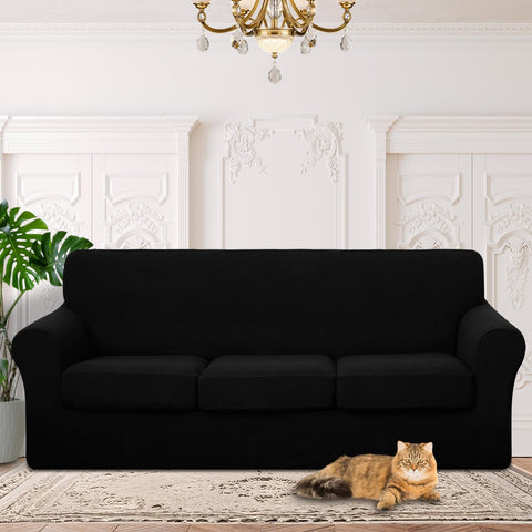 Luxshare Home 4-piece stretch couch cover for 72-92 inch sofas with a tailored slip cover look