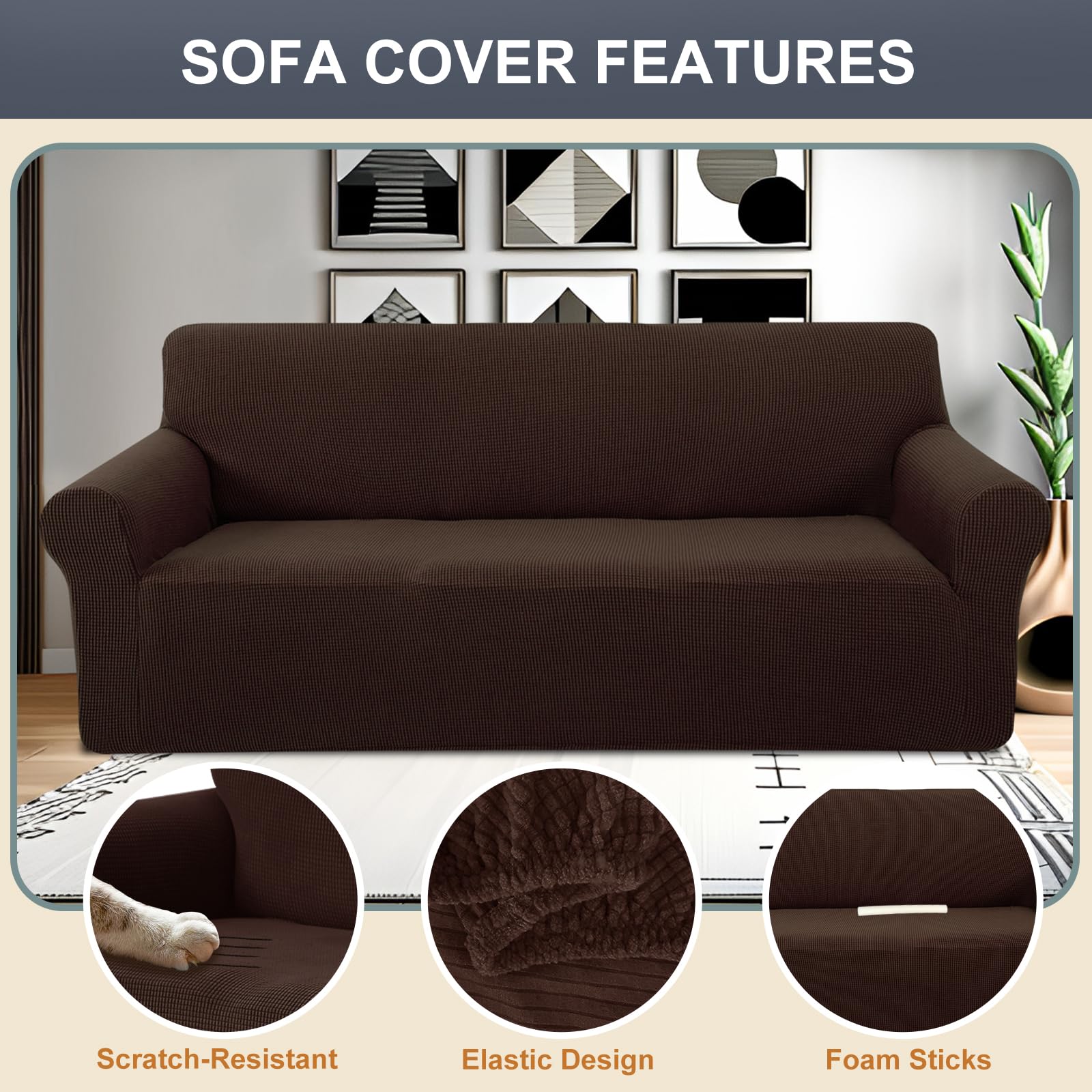 Luxshare Home elastic bottom fit anchors the cover for a snug look