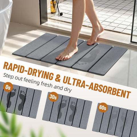 Luxspire bath mat non-slip base provides secure footing for all family members.