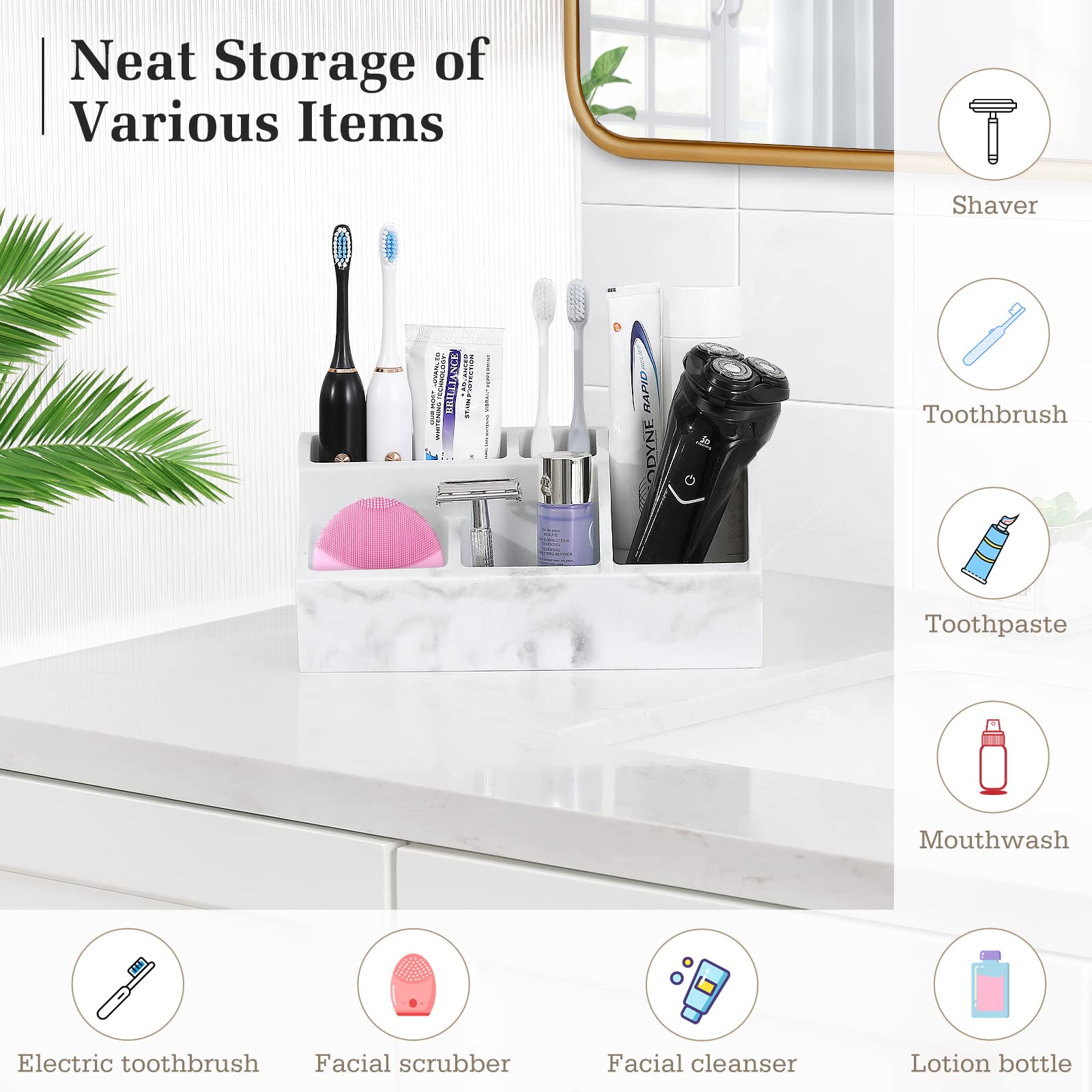Luxspire bathroom organizer side compartment neatly holds hand soap dispenser