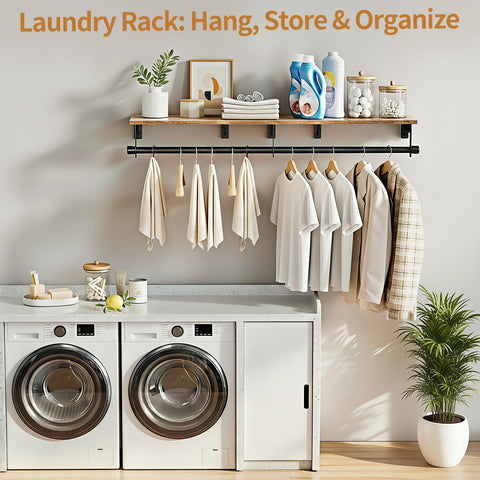 Luxspire installation-ready clothes rack with hardware for concrete, wood, or brick