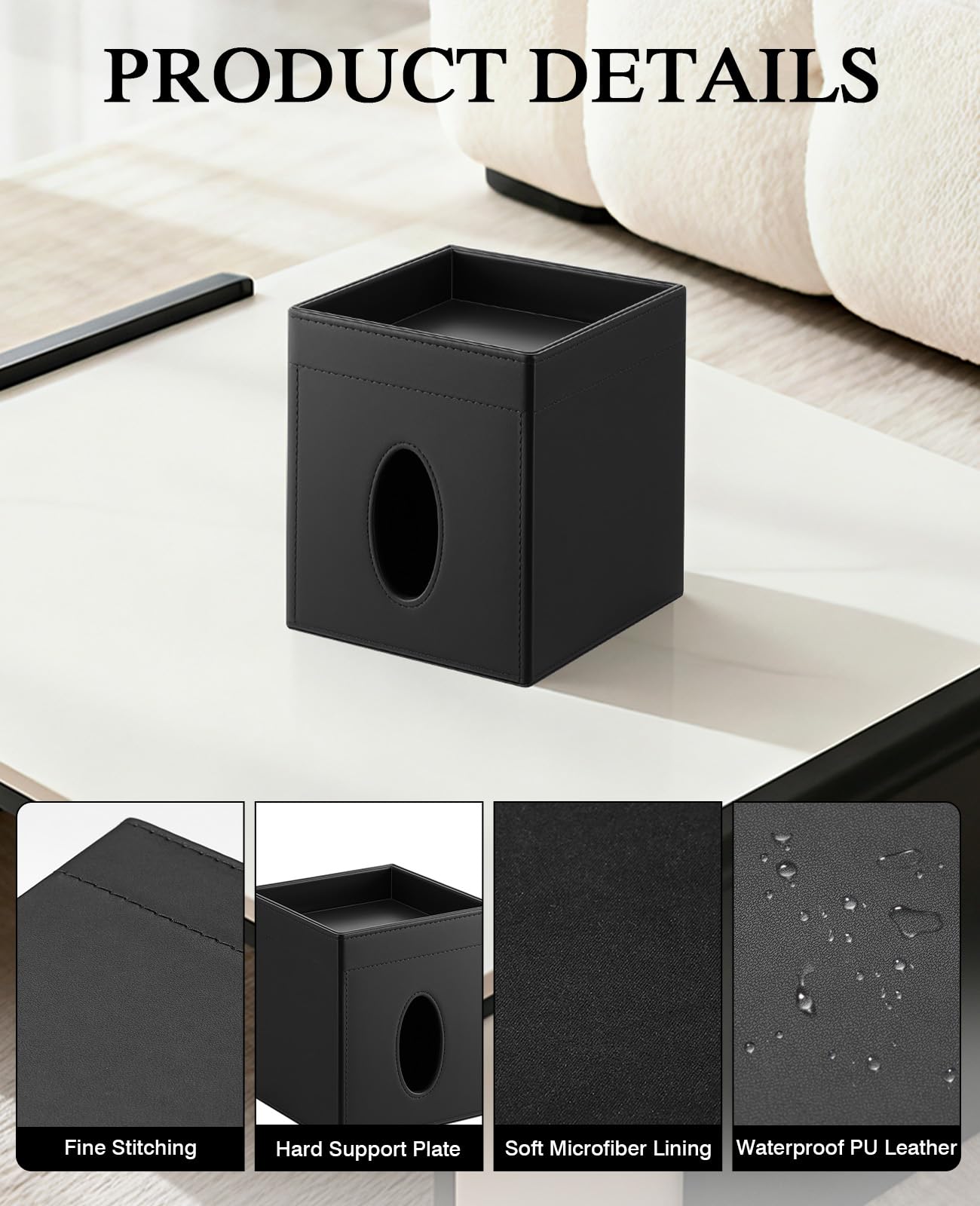 Luxspire tissue box cover with durable design and easy maintenance.