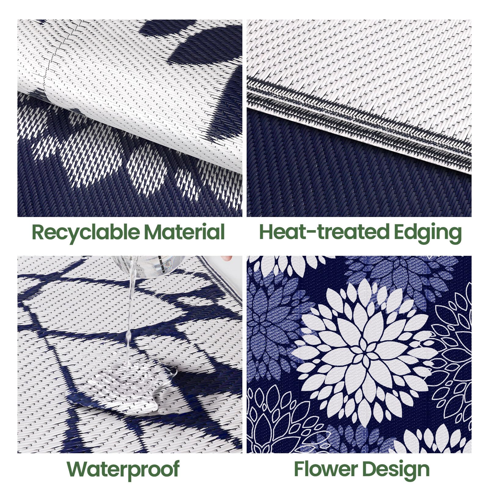 LuxStep rug on porch deck displays UV-resistant colors staying vibrant.