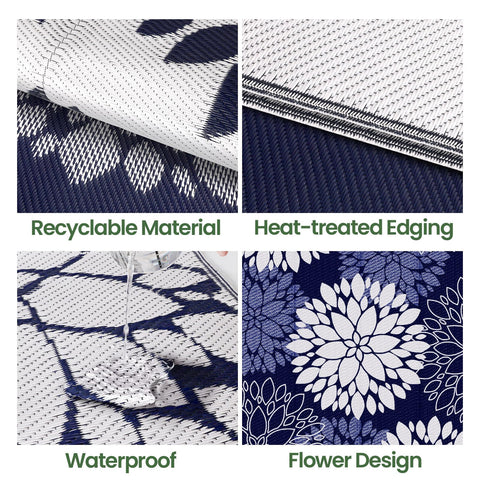 LuxStep rug on porch deck displays UV-resistant colors staying vibrant.
