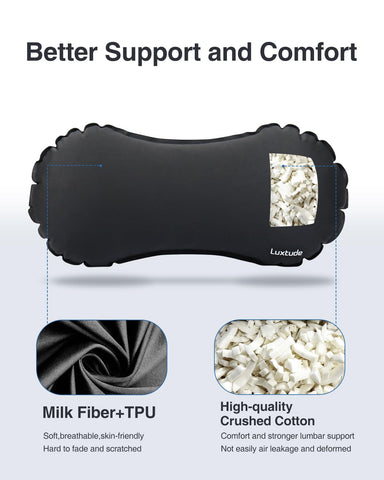 Luxtude adjustable strap secures the pillow to an office chair