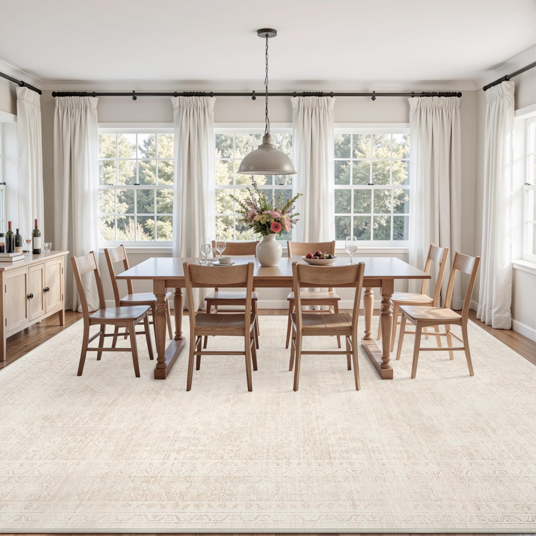 Luxturiy machine washable area rug simplifies cleaning with soft comfort.