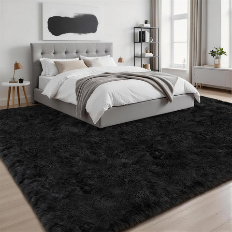 Luxturiy minimalist plush rug enhances modern décor with warm charm