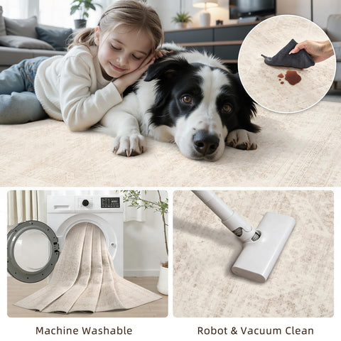 Luxturiy pet and child-friendly rug withstands daily play and paws.