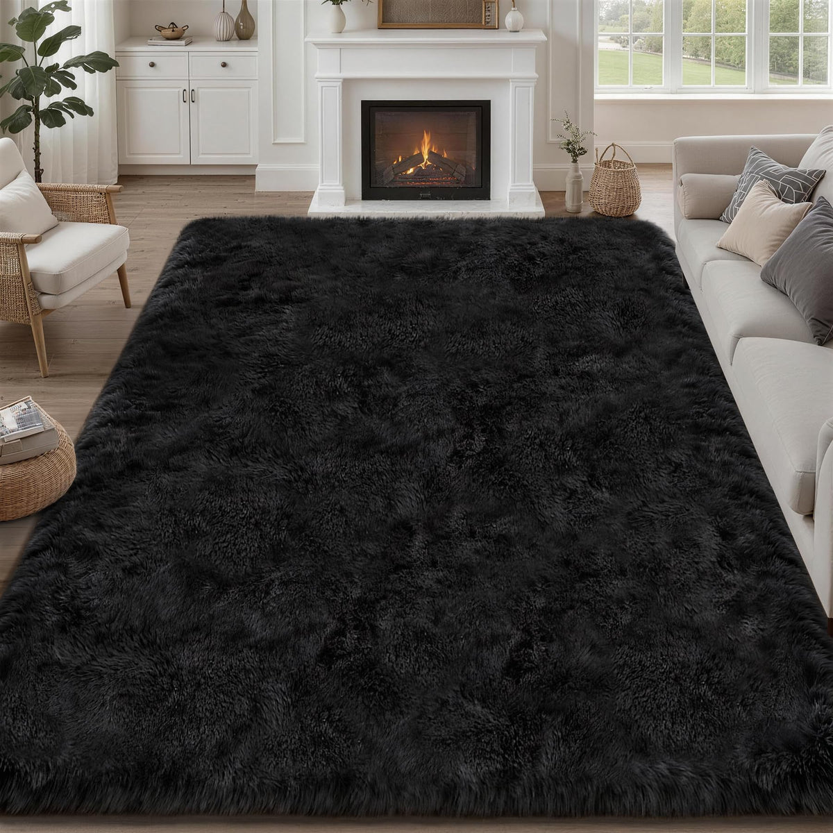 Luxturiy ultra-soft shag rug for living rooms with plush underfoot comfort