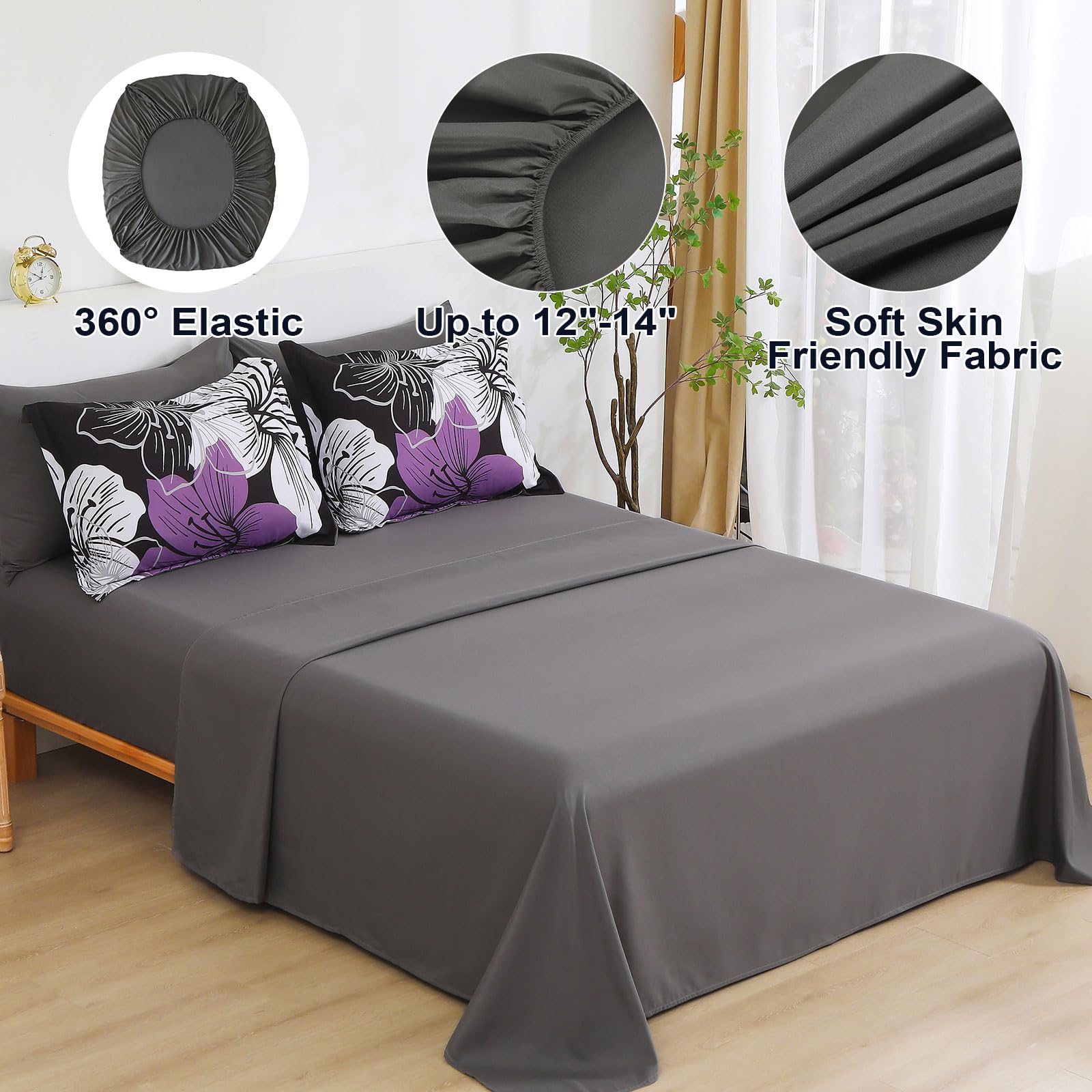 Luxudecor fitted sheet with a 12-inch pocket fits mattresses up to 12 inches.