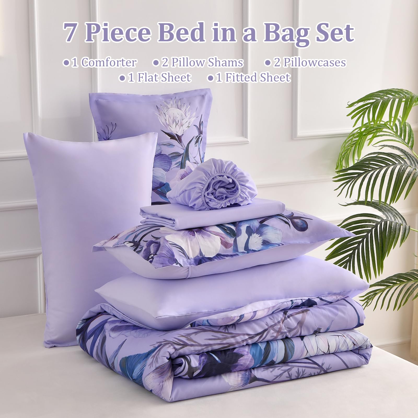 Luxudecor flat sheet 90x102 complements the comforter set.