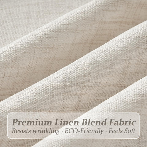 LuxuNap 350gsm linen-poly fabric offers durable texture and elegant drape.