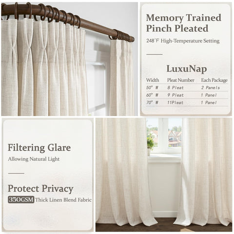 LuxuNap light-filtering curtains diffuse daylight while preserving privacy.