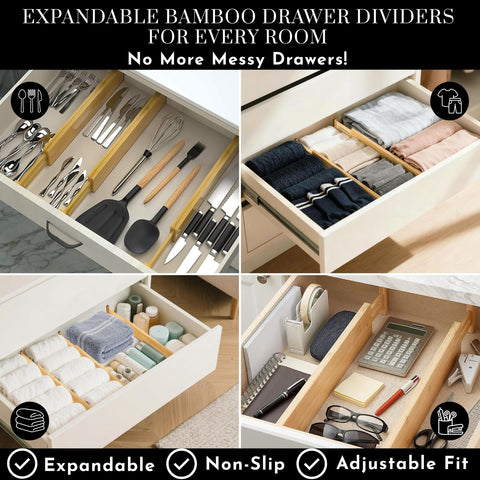 Closet drawer with LUXVIOR dividers for tidy clothing storage