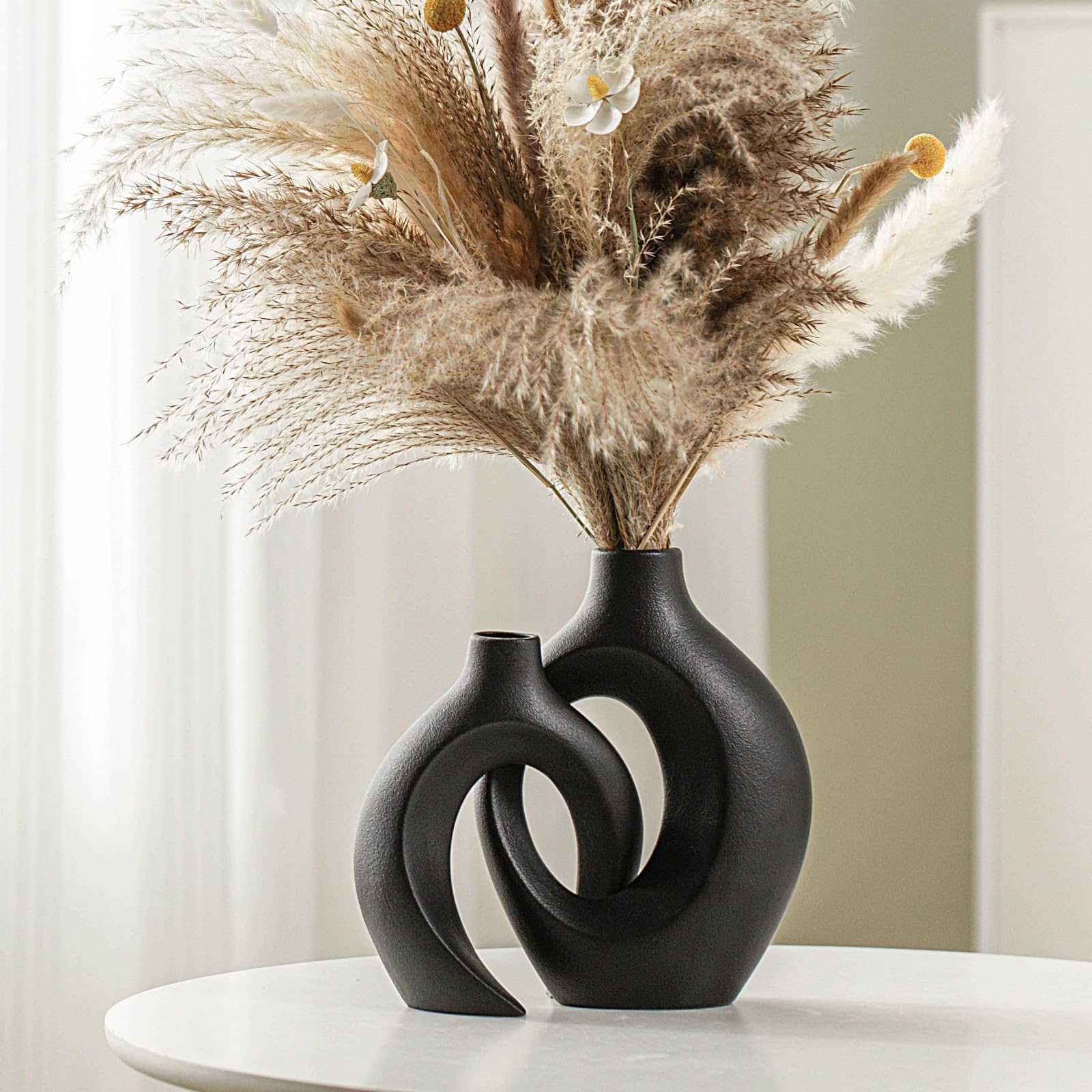 Lvases Snuggle Hollow large vase, front view, ideal for bold florals.