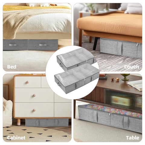 Lveesto living room storage box in grey under a coffee table