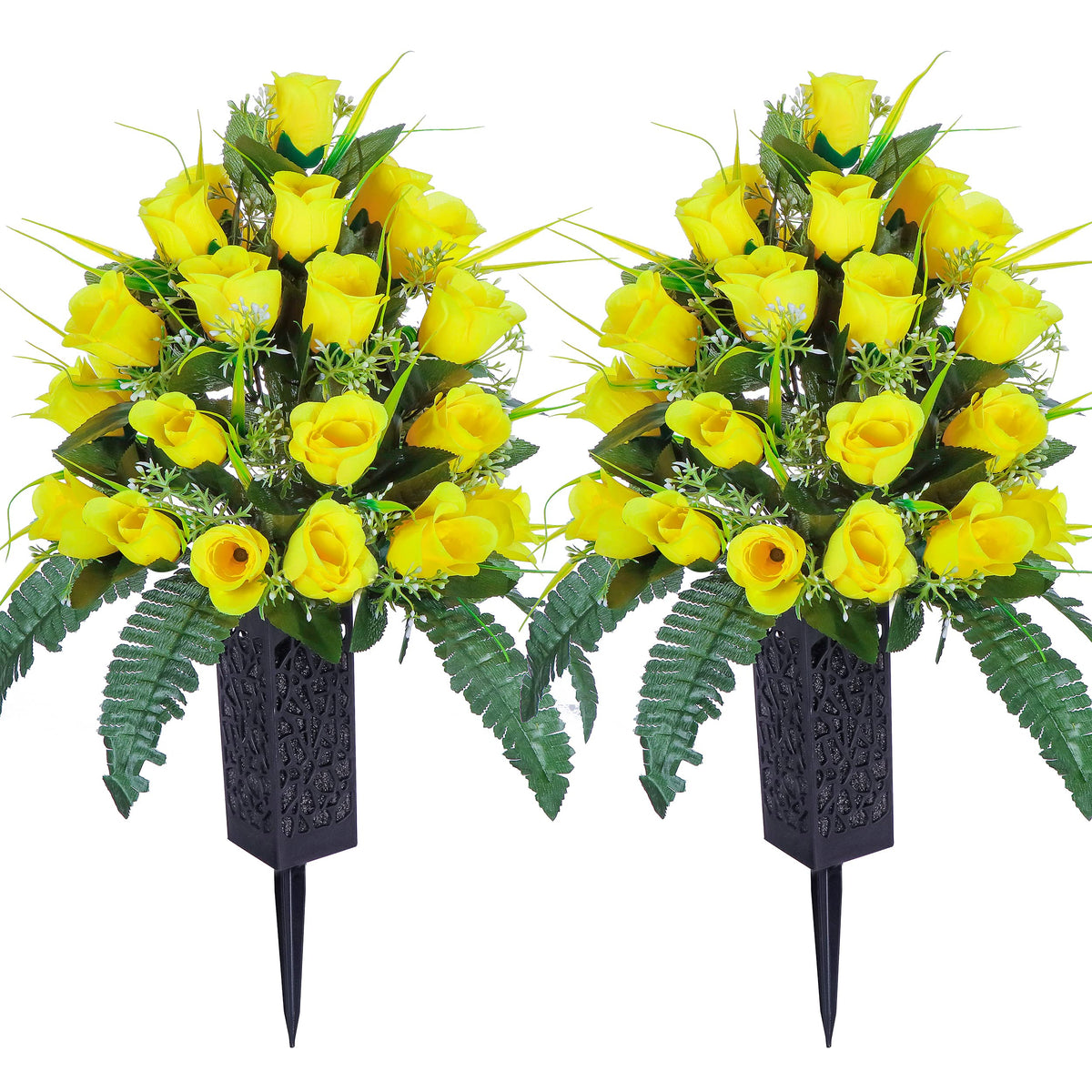 LVXINLI artificial cemetery flowers bouquet for two sets with lasting color