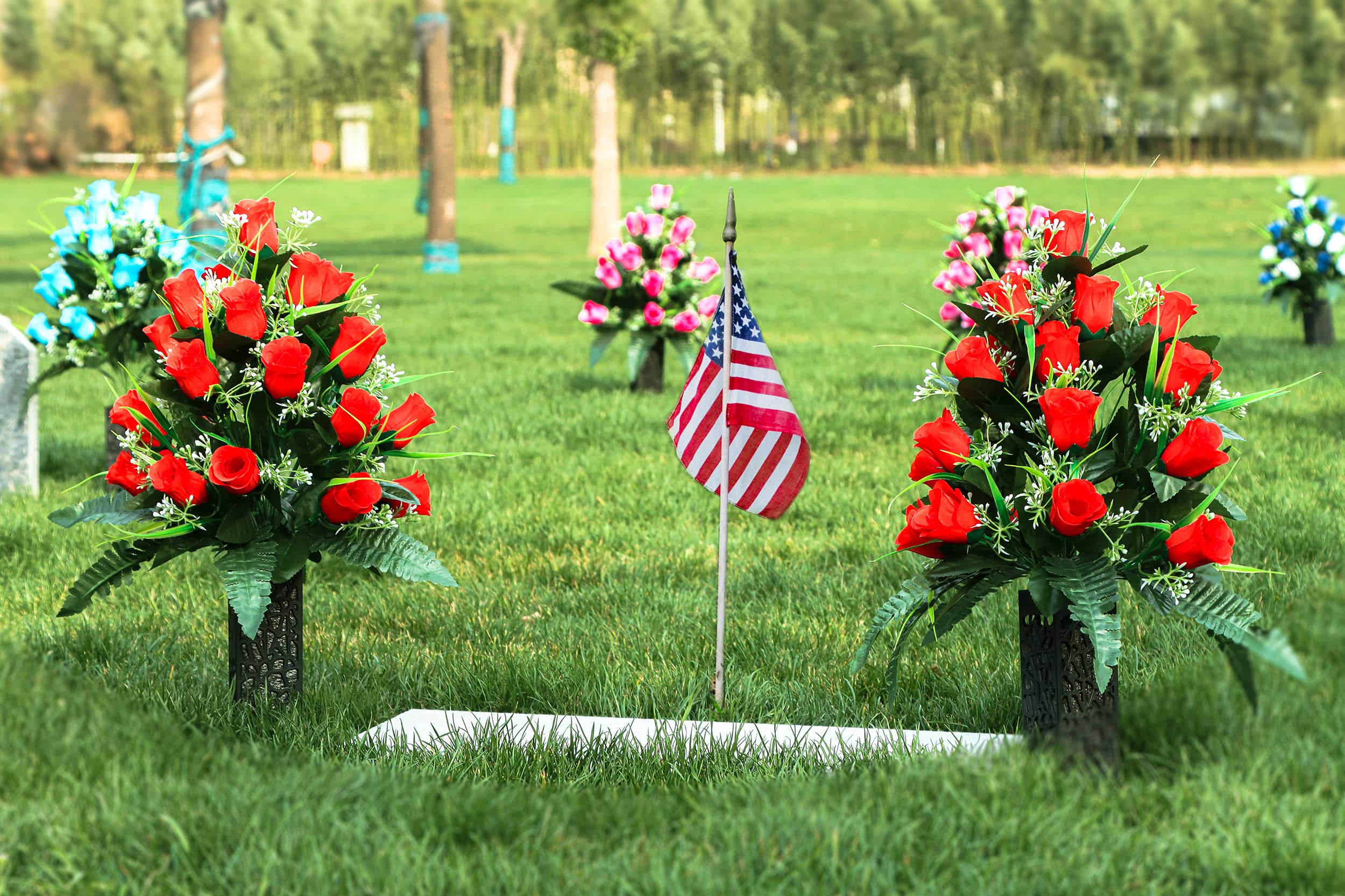 LVXINLI 47 cm total height bouquet, lifelike arrangement suited for grave sites.