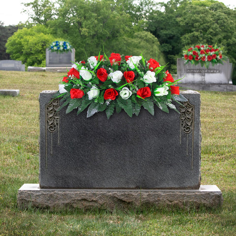 Easy-install LVXINLI cemetery saddle fits most headstones.